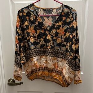 Desigual Black and Gold Floral Blouse